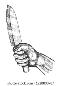kitchen knife in hand