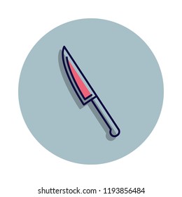 kitchen knife icon in badge style. One of web collection icon can be used for UI, UX