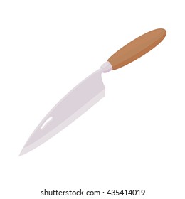 Kitchen knife icon, cartoon style