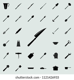 kitchen knife icon. Detailed set of kitchen tools icons. Premium quality graphic design sign. One of the collection icons for websites, web design, mobile app on colored background