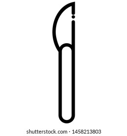kitchen knife icon, editable vector
