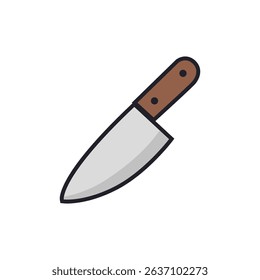 Kitchen Knife Icon – Flat Cooking Tool Illustration
