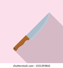 Kitchen knife icon. Flat illustration of kitchen knife vector icon for web design