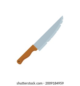 Icono de cuchillo de cocina. Ilustración plana del icono del vector del cuchillo de cocina aislado en fondo blanco