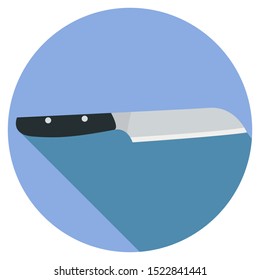Kitchen knife icon flat style vector kitchen utensil