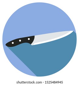 Kitchen knife icon flat style transparent background