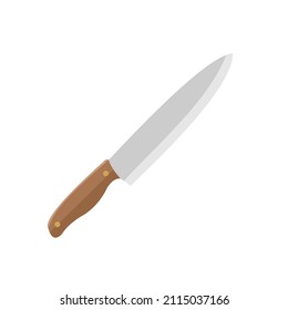 Kitchen knife icon Isolated on white background. Vector illustration in a flat style.