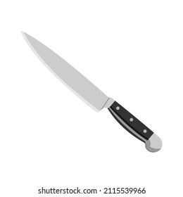 Küchenmesser - Symbol einzeln auf weißem Hintergrund. Vektorgrafik im Flachstil.