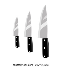 Kitchen knife icon Isolated on white background. Vector illustration in a flat style.