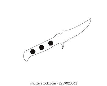 Kitchen knife icon Isolated on white background. Vector illustration in a flat style.Kitchen knife.BBQ single icon in monochrome style bitmap, raster symbol stock illustration web.