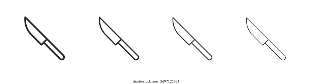 Küchenmesser Symbol Linie Design. dünne Linie, Vektorsymbol-Set.