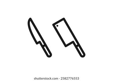 kitchen knife icon line minimal design