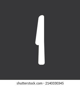 Kitchen knife icon on grey background