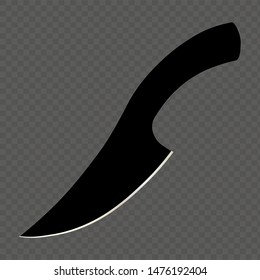 Kitchen knife icon on transparent background. Vector