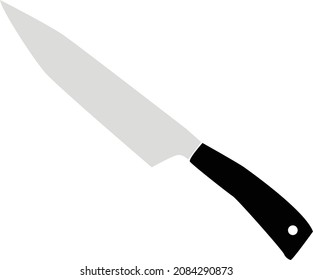 Kitchen knife icon on white background. knife sign. chef's kitchen knife symbol. flat style. 