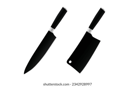 Kitchen knife icon on white background, Isolated Vector illustration.
