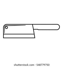 Kitchen knife icon. Outline illustration of kitchen knife vector icon for web