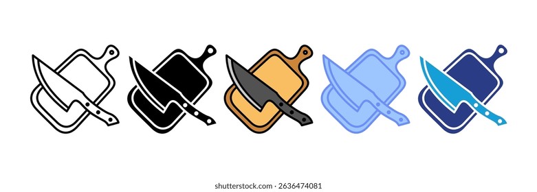 Kitchen Knife Icon Set Multiple Style Collection
