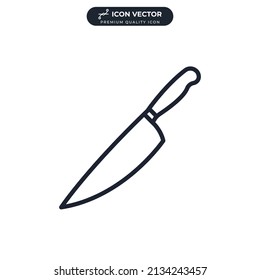 plantilla de símbolo de icono de cuchillo de cocina para colección de diseño gráfico y web ilustración vectorial