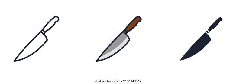 plantilla de símbolo de icono de cuchillo de cocina para colección de diseño gráfico y web ilustración vectorial
