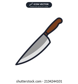 plantilla de símbolo de icono de cuchillo de cocina para colección de diseño gráfico y web ilustración vectorial