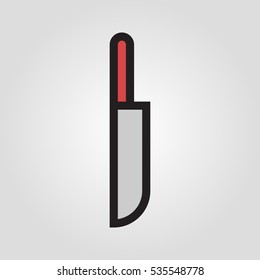 Kitchen knife icon in trendy flat style isolated on grey background. Kitchen symbol for your design, logo, UI. Vector illustration, EPS10.