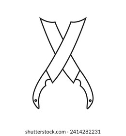 Vector de icono de cuchillo de cocina. Señal de ilustración de Cocina. Símbolo o logotipo del chef.