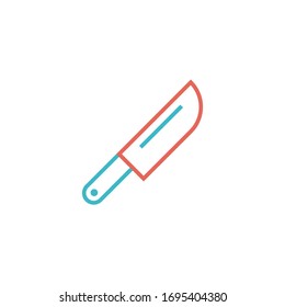 kitchen knife icon vector illustration two color line style design. isolated on white background