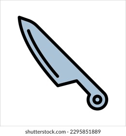 Kitchen knife icon, vector illustration on white background