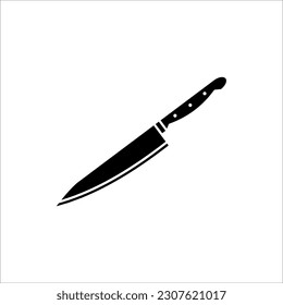Kitchen knife icon, vector illustration on white background