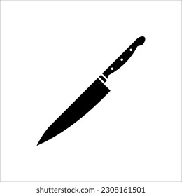 Kitchen knife icon, vector illustration on white background
