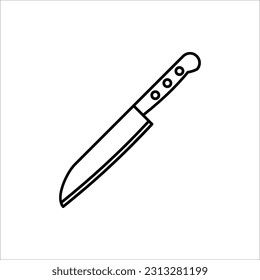 Kitchen knife icon, vector illustration on white background