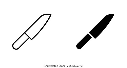 Kitchen knife Icon vector. liner and flat style icons set.