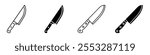 Kitchen knife icon vector set. EPS10