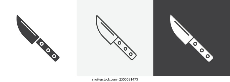 Kitchen knife icon vector set for ui designs