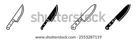 Kitchen knife icon vector set. EPS10