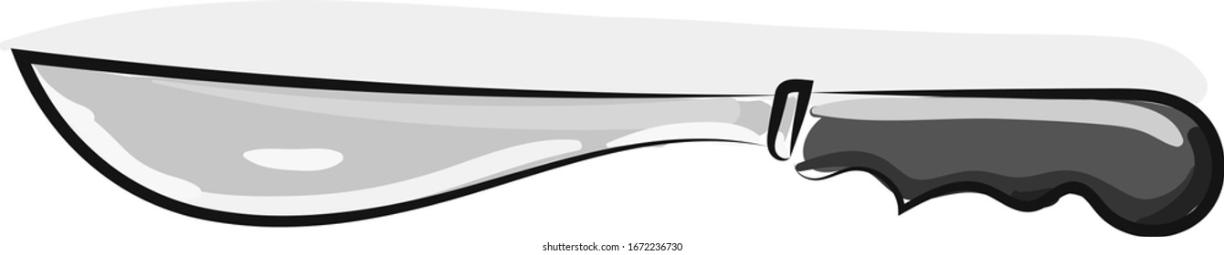 Kitchen knife, illustration, vector on white background.