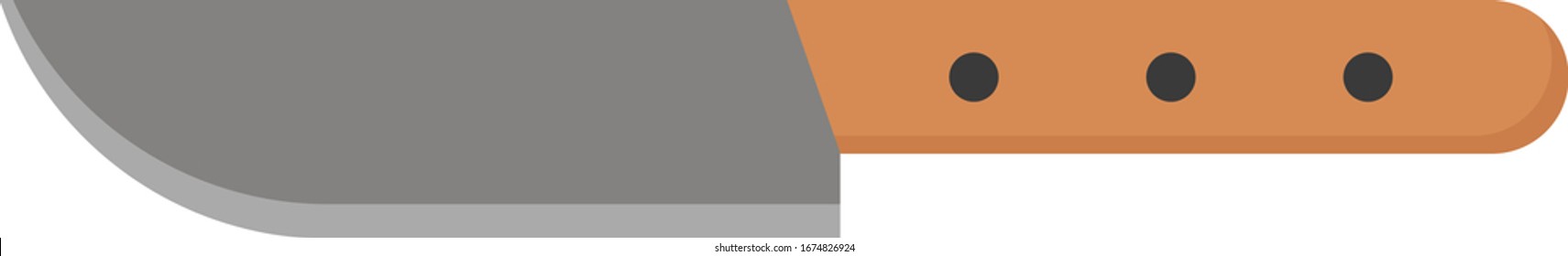 Kitchen knife, illustration, vector on white background.