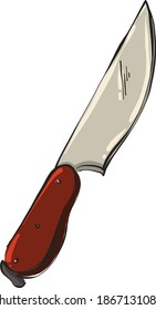 Cuchillo de cocina, ilustración, vector sobre fondo blanco.