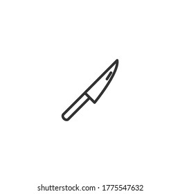 kitchen knife isolated line icon for web and mobile