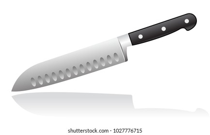 Cuchillo de cocina aislado sobre fondo blanco 