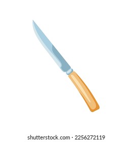 Kitchen knife isolated on white background. Cutlery and utensils vector illustration. Restaurant, household equipment, food concept