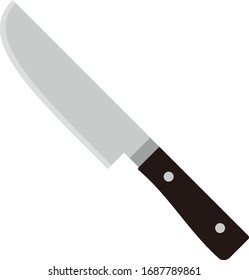 
Kitchen knife isolated vector illustration.