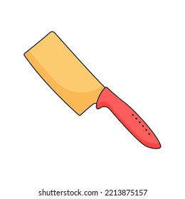 Cuchillo de cocina. Artículos de cocina. Utensil de cocina y herramienta. Estilo Doodle.
