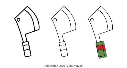 Icono de color y negro de la línea de cuchillo de cocina. Signo de estilo lineal para concepto móvil y diseño web. Icono de vector de contorno de Cuchillo. Símbolo, ilustración del logotipo. Gráficos vectoriales.