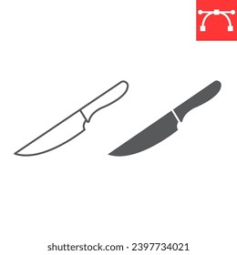 Kitchen knife line and glyph icon, kitchen and cook, knife vector icon, vector graphics, editable stroke outline sign, eps 10