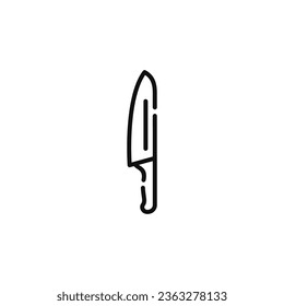 Kitchen knife line icon isolated on white background
