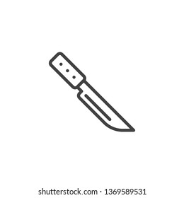 Kitchen knife line icon. linear style sign for mobile concept and web design. Chef cooking knife outline vector icon. Symbol, logo illustration. Pixel perfect vector graphics