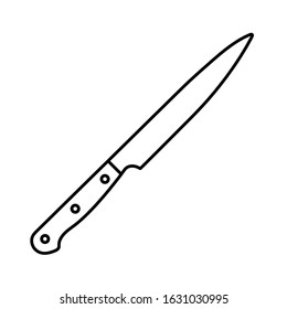 Kitchen knife line icon, logo isolated on white background