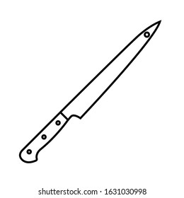 Kitchen knife line icon, logo isolated on white background